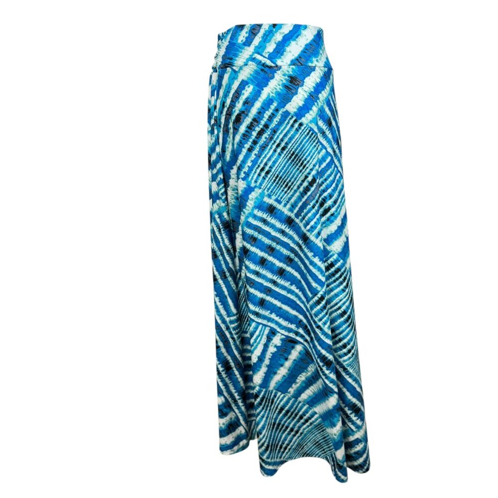 Robert Louis Blue Abstract Print Pull-On Maxi Skirt Women’s Size S